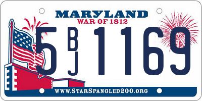 MD license plate 5BJ1169