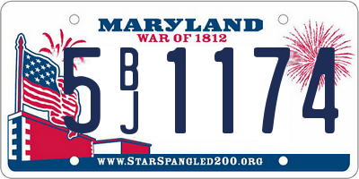 MD license plate 5BJ1174
