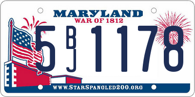 MD license plate 5BJ1178