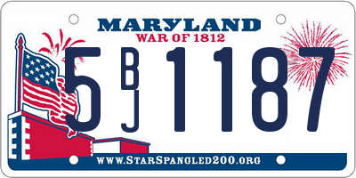 MD license plate 5BJ1187
