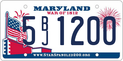 MD license plate 5BJ1200