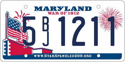 MD license plate 5BJ1211