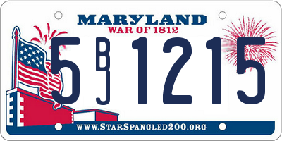 MD license plate 5BJ1215
