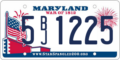 MD license plate 5BJ1225