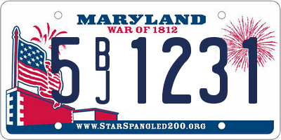 MD license plate 5BJ1231