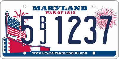 MD license plate 5BJ1237