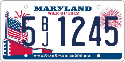 MD license plate 5BJ1245