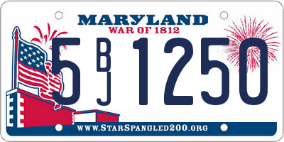 MD license plate 5BJ1250