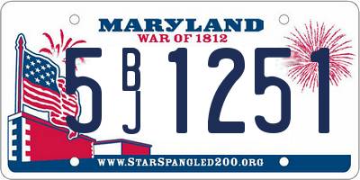 MD license plate 5BJ1251