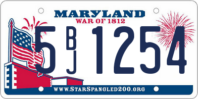 MD license plate 5BJ1254