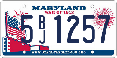 MD license plate 5BJ1257