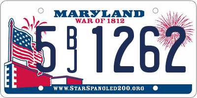 MD license plate 5BJ1262