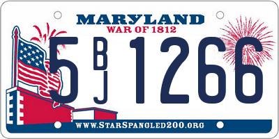 MD license plate 5BJ1266