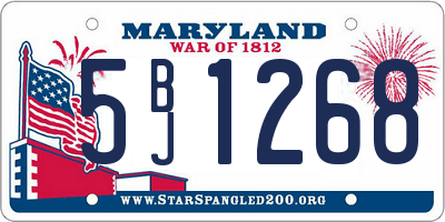 MD license plate 5BJ1268