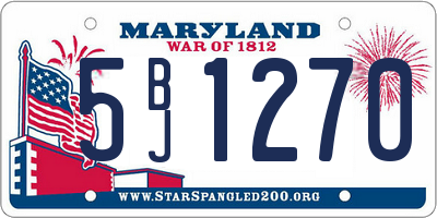 MD license plate 5BJ1270