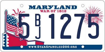 MD license plate 5BJ1275