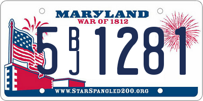 MD license plate 5BJ1281