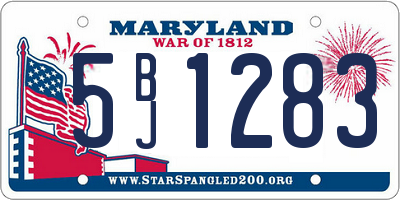 MD license plate 5BJ1283