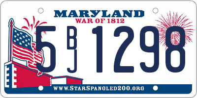 MD license plate 5BJ1298