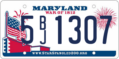 MD license plate 5BJ1307