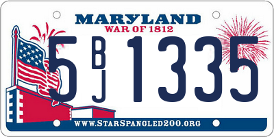 MD license plate 5BJ1335