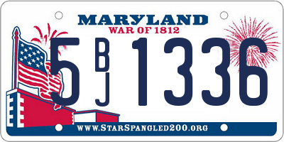 MD license plate 5BJ1336