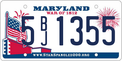MD license plate 5BJ1355