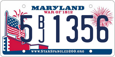 MD license plate 5BJ1356