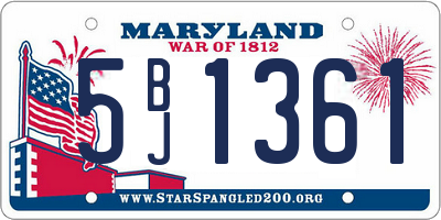 MD license plate 5BJ1361