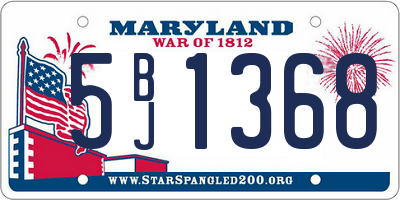 MD license plate 5BJ1368