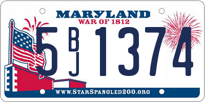 MD license plate 5BJ1374