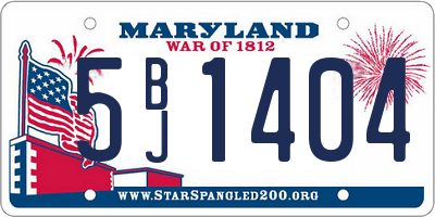 MD license plate 5BJ1404