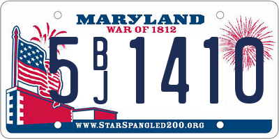 MD license plate 5BJ1410