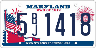 MD license plate 5BJ1418