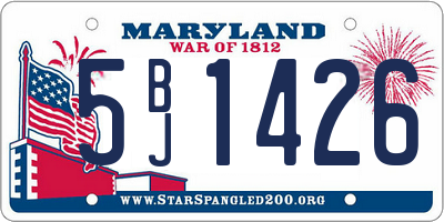 MD license plate 5BJ1426