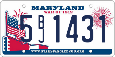MD license plate 5BJ1431