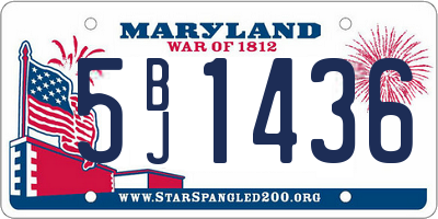 MD license plate 5BJ1436