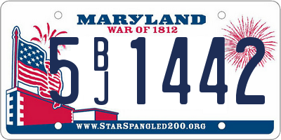 MD license plate 5BJ1442