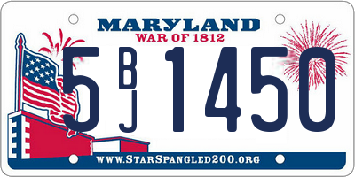 MD license plate 5BJ1450