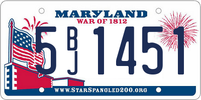 MD license plate 5BJ1451