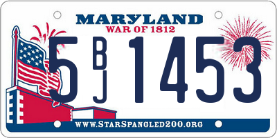 MD license plate 5BJ1453