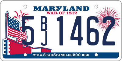 MD license plate 5BJ1462