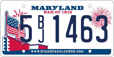 MD license plate 5BJ1463