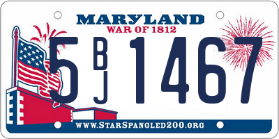 MD license plate 5BJ1467