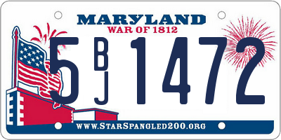 MD license plate 5BJ1472