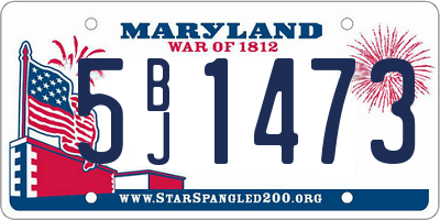 MD license plate 5BJ1473