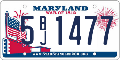 MD license plate 5BJ1477