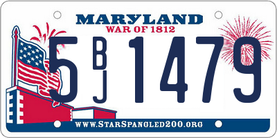 MD license plate 5BJ1479