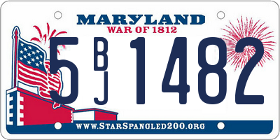 MD license plate 5BJ1482
