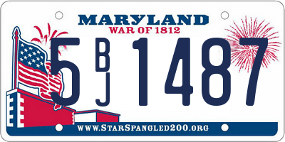 MD license plate 5BJ1487